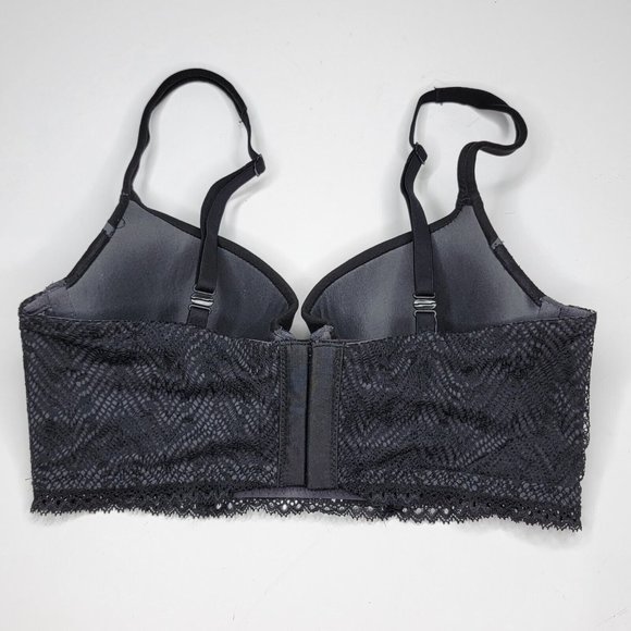 Victoria's Secret Body by Victoria Lined Demi‎ 34B Black Gray Lace Wide Strap - Picture 2 of 3
